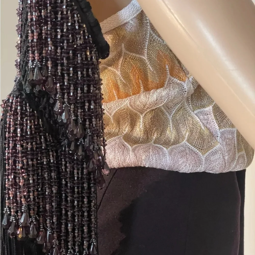 Exclusive MISSONNI bag in burgundy, new condition. Silk weave and rich stones. - Picture 10 of 16